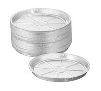 Relaxdays Barquettes Rondes en Aluminium, Lot de 50, HxD : 2,5x27,5 cm, moules tartes, Accessoires de Barbecue, argenté