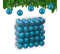 Relaxdays Boule de Noël, lot Pratique de 50, Mate, Plastique Robuste, pour Le Sapin, diamètre : 6 cm, Bleu Cyan