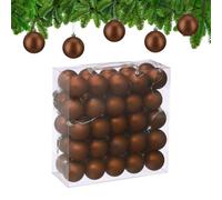 Relaxdays Boule de Noël, lot Pratique de 50, Mate, Plastique Robuste, pour Le Sapin, diamètre : 6 cm, Marron