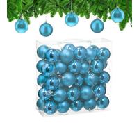 Relaxdays Boule de Noël, lot Pratique de 50, Plastique Robuste, pour décorer Le Sapin, diamètre : 6 cm, Bleu Cyan