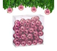 Relaxdays Boule de Noël, Brillante, lot Pratique de 50, en Plastique, pour Le Sapin, diamètre : 6 cm, Rose
