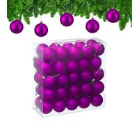 Relaxdays Boule de Noël, lot Pratique de 50, Mate, Plastique Robuste, pour Le Sapin, diamètre : 6 cm, Violette