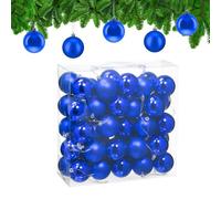Relaxdays Boule de Noël, lot Pratique de 50, Plastique Robuste, pour décorer Le Sapin, diamètre : 6 cm, Bleu Roi