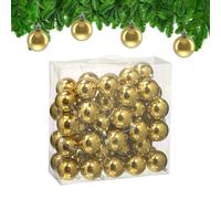 Relaxdays Boule de Noël, Brillante, lot Pratique de 50, en Plastique, pour Le Sapin, diamètre : 6 cm, dorée