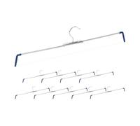 Relaxdays Cintres Pantalons, Lot de 50, antidérapants, pour Jupes, tendeurs en Spirale, Largeur 30-50 cm, argenté/Bleu