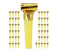 Relaxdays Lot de 500 sans-gênes, Trompette de soirée pour Enfants, sifflet Anniversaire, HxLxP : 2x3x8 cm, en Plastique, doré