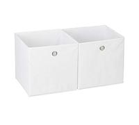 Relaxdays Lot de 6 boîtes de rangement en tissu carré pour étagère - 30 x 30 x 30 cm - Blanc