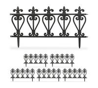 Relaxdays Bordure de jardin – Lot de 6, plastique 32,5 x 61 cm chacun, noir, à planter dans le sol