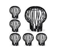 Relaxdays Crapaudines Anti-Feuilles, lot 6, diamètre 13 cm, éviter Obstruction des gouttières, Plastique, crépines, Noir