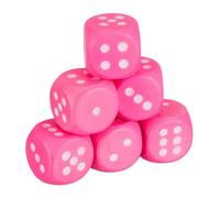 Relaxdays Lot de 6 dés en Mousse, HxLxP : 7,5 x 7,5 x 7,5 cm, crèche, école, Cubes de Jeu pour Enfants, ludiques, Rose