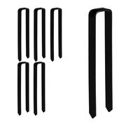 Relaxdays Piquets de Fixation, Lot de 6, pour Arches de rosiers, Acier, HxLxP: 30x6x2,5 cm, Design U, Stables, Noir