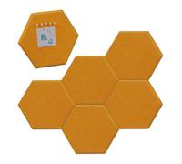 Relaxdays Lot de 6 pense-bêtes hexagonaux jaunes