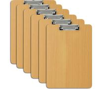 relaxdays Lot de 6 planchettes à pince aspect bois