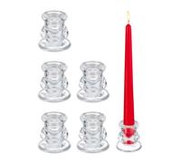 Relaxdays Lot de 6 porte-bougies en verre
