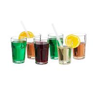 Relaxdays Lot de 6 verres à gaz en cristal fin pour la maison, passe au lave-vaisselle, verre transparent, standard 300 ml