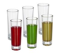 Relaxdays Verres à shot Lot de 6 – 6 cl, fond épais, transparent, lavable au lave-vaisselle