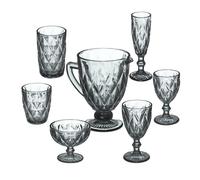 Relaxdays Lot de 7 verres gris