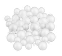 Relaxdays Boules en polystyrène, Lot de 72, Petites & Grandes balles, pour bricoler & Peindre, ∅: 2, 5 & 7 cm, Blanc