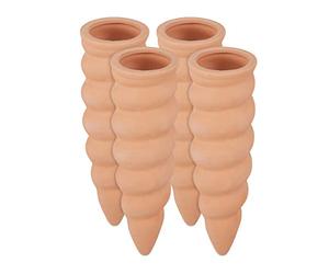 Relaxdays Lot de 8 cônes d'arrosage pour Plantes - pour Bouteilles de 1,5 l - 16,5 x 5 cm - Terre Cuite