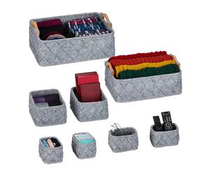 Relaxdays Lot de 8 paniers de rangement
