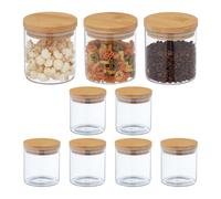 Relaxdays Lot de 9 bocaux en verre avec couvercle