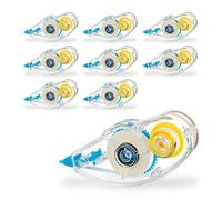 Relaxdays Lot de 9 stylos correcteur Souris pour Bureau école et Studio Blanc 5 mm x 8 m