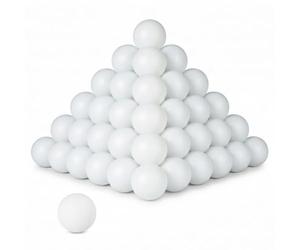 Relaxdays lot de 96 balles beer pong (48 pièces), blanches | Balles de ping-pong, sans impression, 38 mm, en plastique