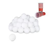 Relaxdays Lot de 96 balles de tennis de table - Sans impression - En plastique - Blanc - 38 mm