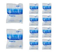 Relaxdays Poches de froid instantané, Lot de 10, Compresses de froid, HxL: 14,5x12,5cm, sport & déplacements, blanc/bleu