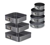 Relaxdays Lot moules à charnière ronds et carrés