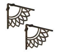Relaxdays Équerres pour étagères – Lot de 2 – design antique en fonte, bronze