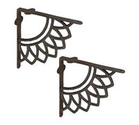 Relaxdays Lot Pratique de 2 équerres pour étagères, Support pour Tablette, Design Antique, en Fonte, Marron