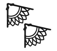 Relaxdays Lot Pratique de 2 équerres pour étagères, Support pour Tablette, Design Antique, en Fonte, Noir