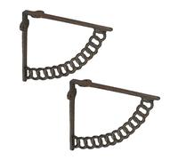 Relaxdays Lot Pratique de 2 équerres pour étagères, Support pour Tablette, Design Antique, Fausse chaîne, Marron