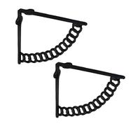 Relaxdays Lot Pratique de 2 équerres pour étagères, Support pour Tablette, Design Antique, Fausse chaîne, Noir