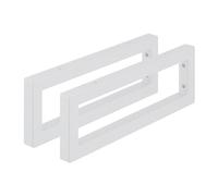 Relaxdays Lot Pratique de 2 Supports rectangulaires pour étagères, Blanc | Murales, en acier robuste, 45 cm