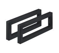 Relaxdays Lot Pratique de 2 Supports rectangulaires pour étagères murales, en Acier Robuste, 40 cm, Noir