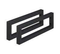 Relaxdays Lot Pratique de 2 Supports rectangulaires pour étagères murales, en Acier Robuste, 45 cm, Noir