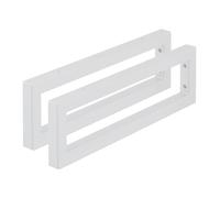Relaxdays Lot Pratique de 2 Supports rectangulaires pour étagères murales, en Acier Robuste, 50 cm, Blanc