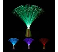 Relaxdays Lumière à fibre optique, couleur changeante, LED style rétro, lampe d’ambiance, faisceaux, 33, cm, multicolore