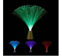 Relaxdays Lumière à fibre optique, couleur changeante, LED style rétro, lampe d’ambiance, faisceaux, 33, cm, multicolore