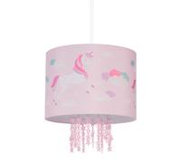Relaxdays Luminaire, Abat-Jour orné de Licornes, Douille E27, HD env. 158 x 35 cm, pour Chambre d'enfant, Rose