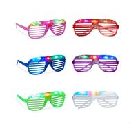 Relaxdays Lunette lumineuse de fête lumière LED clignote grille festival soirées déguisement costume, plusieurs couleurs