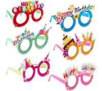 relaxdays Lunettes de fête "Happy Birthday" set de 6 pièces