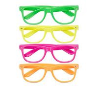 Relaxdays Lunettes de soirées, lot de 24, Lunettes pour le carnaval, néon, taille unique, HLP 4,5x14,5x15 cm, colorées