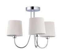 Relaxdays Lustre vintage, luminaire à 3 branches, HLP 35 x 40,5 x 35,5 cm, lampe rétro salon et chambre, champagne