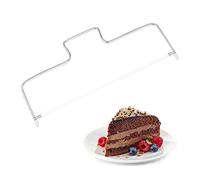 Relaxdays Lyre à gâteau en acier inoxydable, 2 fils, réglable en hauteur, convient pour le lave-vaisselle, 34 cm, argent