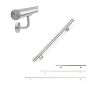 relaxdays Main Courante, INOX 304, rambarde escalier Ronde, intérieur&extérieur, 100 cm, Ø 42 mm, avec Fixation, argenté