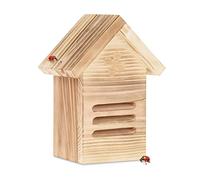 Relaxdays Maison à Coccinelle, hôtel à Insectes, à Suspendre, Non-traité, coléoptères, HxLxP : 23x17x12 cm, Bois Brun