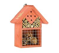 Relaxdays Maison à Insectes, hôtel à Insectes, à Suspendre, Non-traité, coléoptères, HxLxP : 21x17,5x9 cm, Bois, Orange